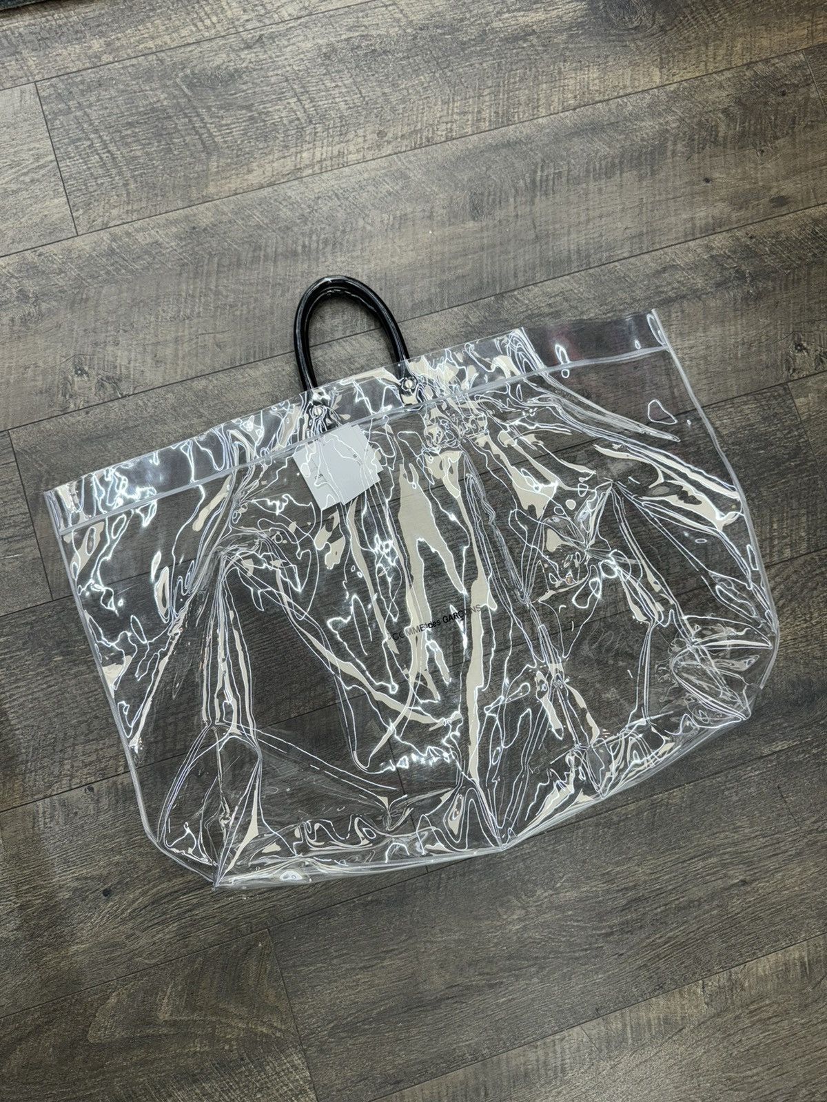Cdg clear tote bag discount