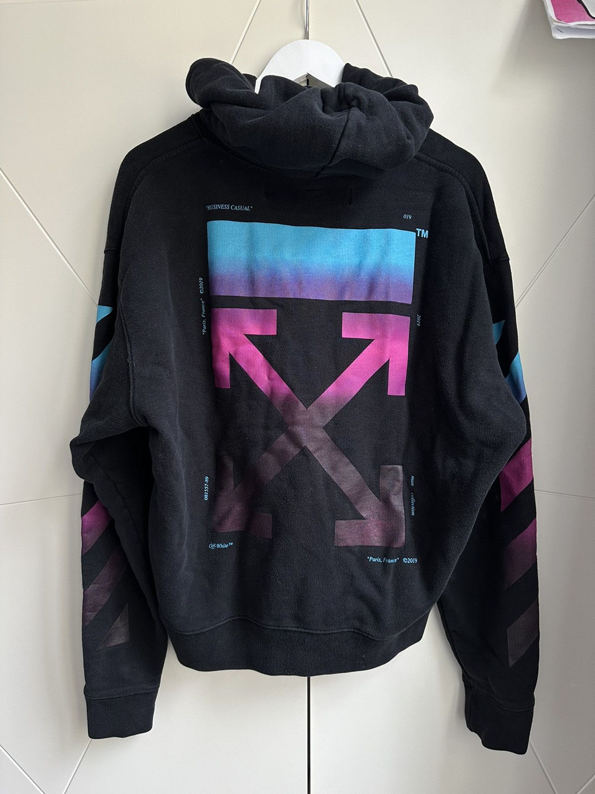 Off white black gradient hoodie best sale