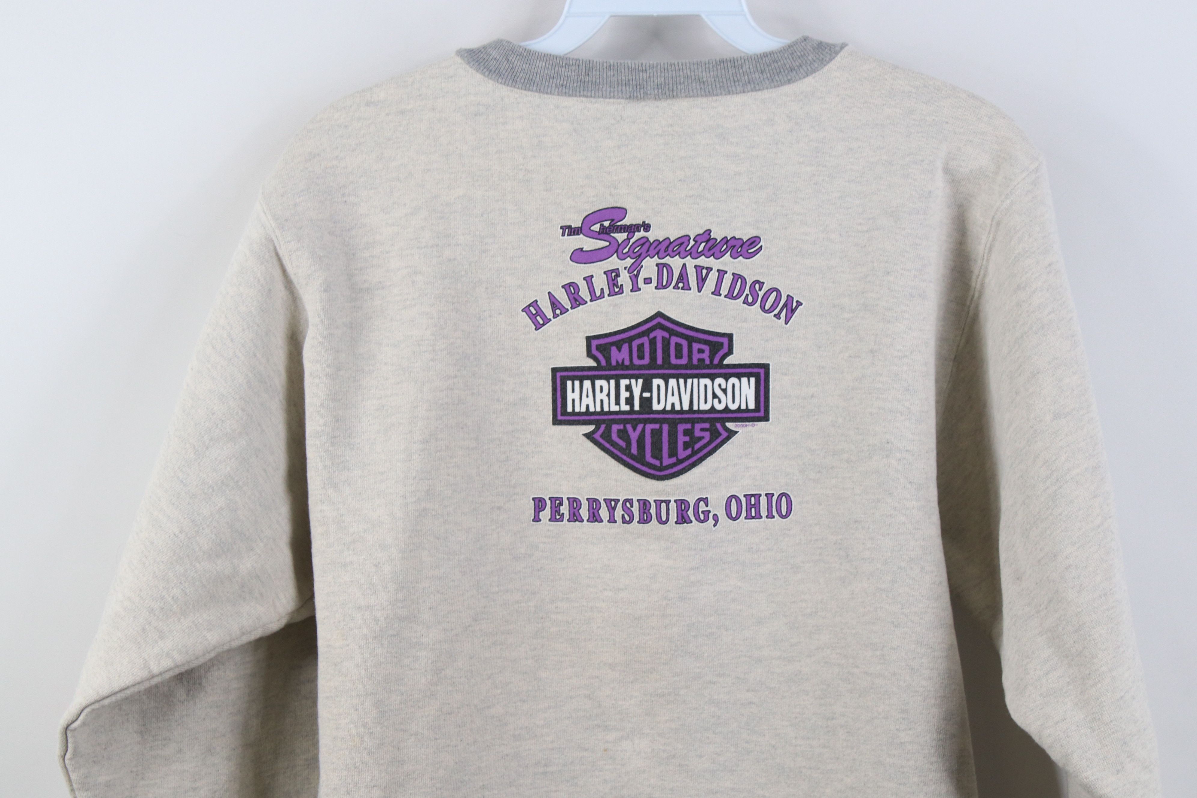 Harley Davidson Vintage Y2K 2000 Harley Davidson Ringer Sweatshirt Gray USA Size M / US 6-8 / IT 42-44 - 11 Thumbnail
