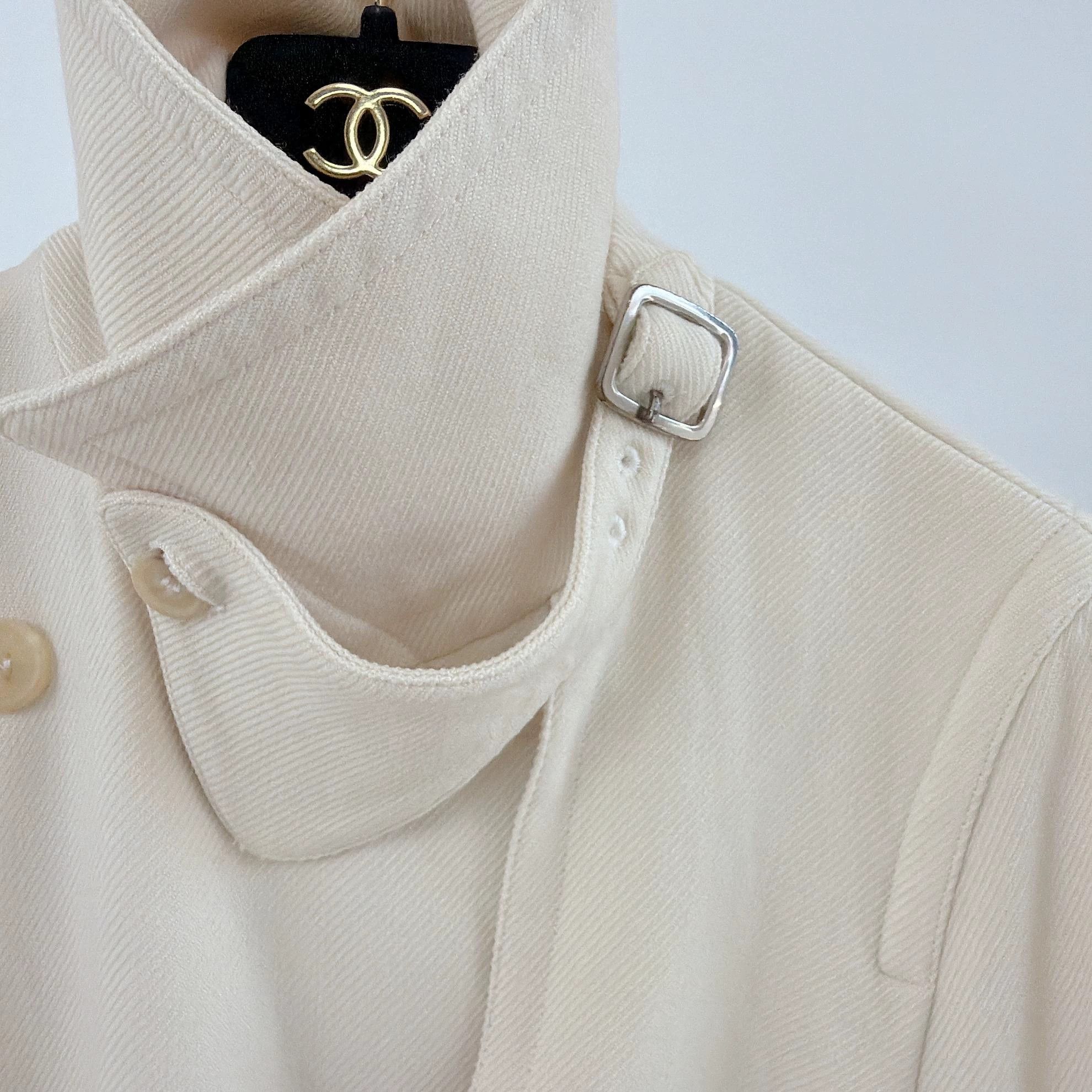 Max Mara Maxmara White Wool Coat F34 Size XS / US 0-2 / IT 36-38 - 6 Thumbnail