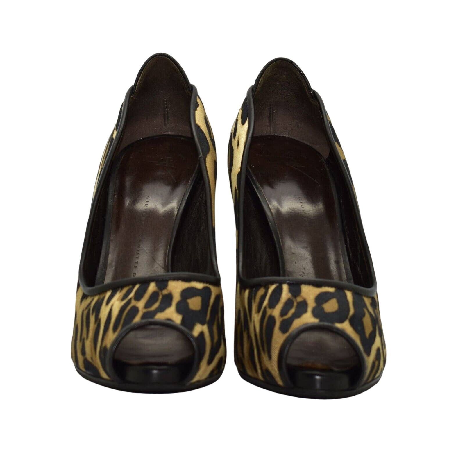 Giuseppe Zanotti B2 GIUSEPPE ZANOTTI Leopard Print Canvas Heels Shoes Size 40 Size US 9 / IT 39 - 4 Thumbnail
