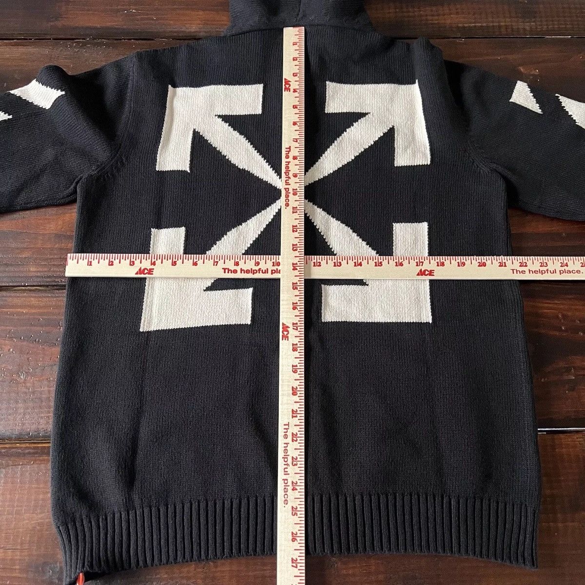 Off-White OFF-WHITE c/o Virgil Abloh Diagonal Full Zip Knit Hoodie Size US L / EU 52-54 / 3 - 11 Thumbnail