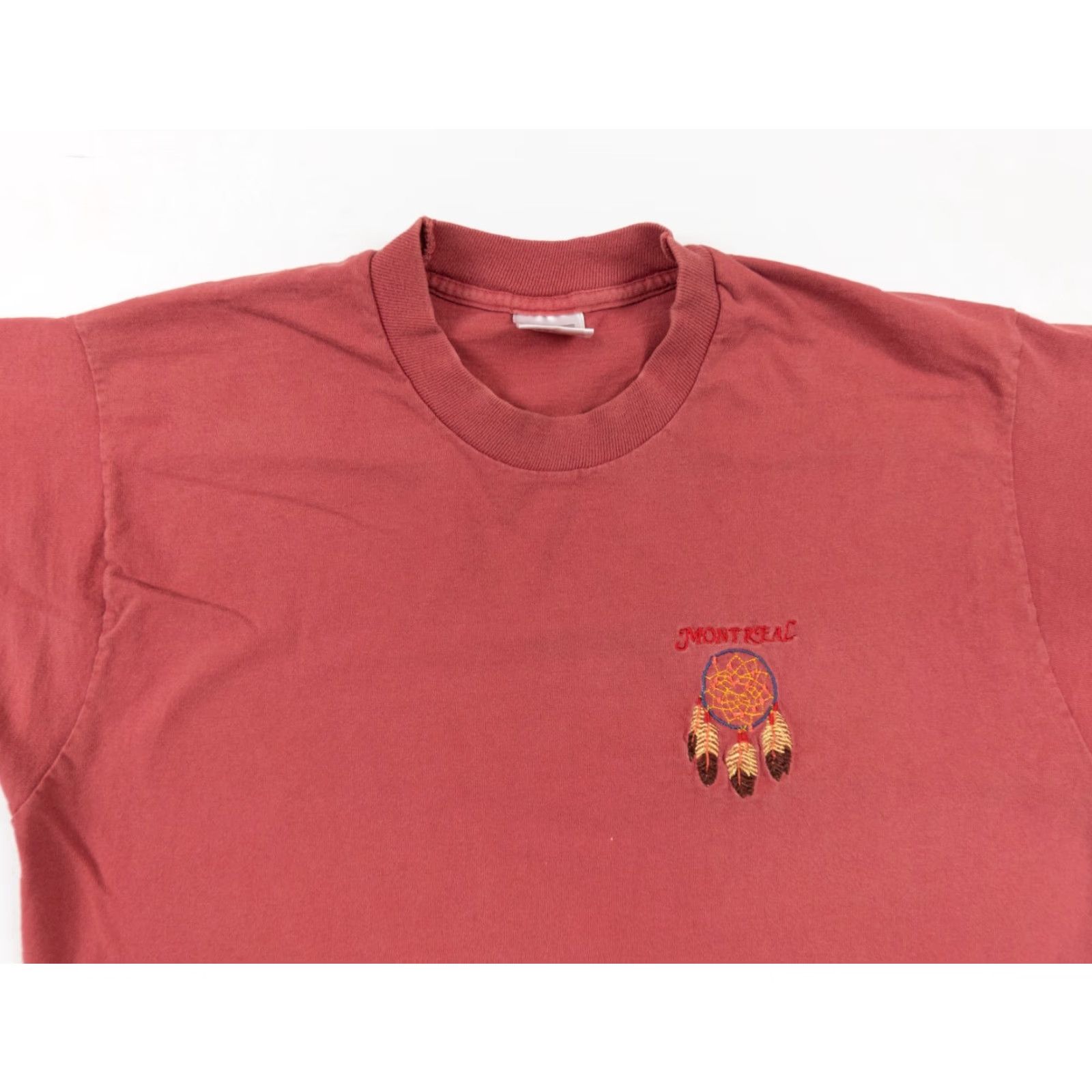 Fruit Of The Loom VINTAGE Montreal T-Shirt Adult Large Red 90s Cotton Crew Neck Short Sleeve Embroidered Logo Men Size US L / EU 52-54 / 3 - 2 Thumbnail
