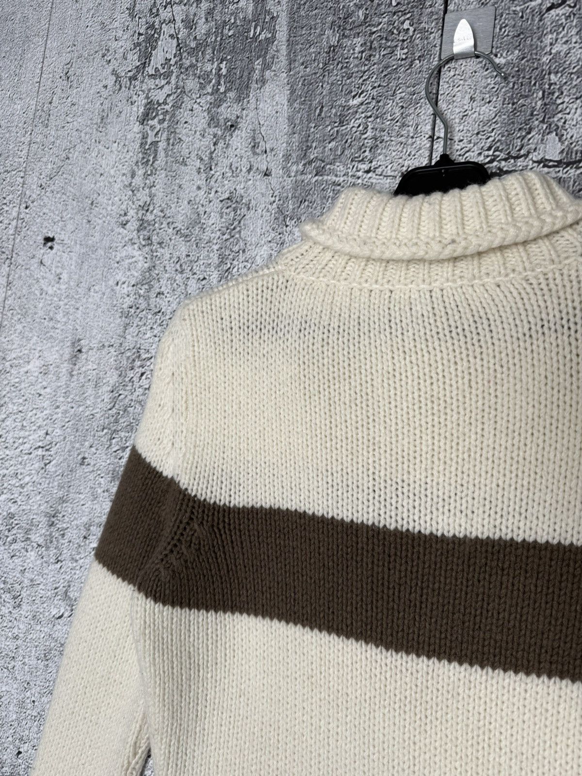 Vintage Luis Trenker Cream Wool Blend Knitted Shawl Collar Sweater Size XS / US 0-2 / IT 36-38 - 10 Thumbnail