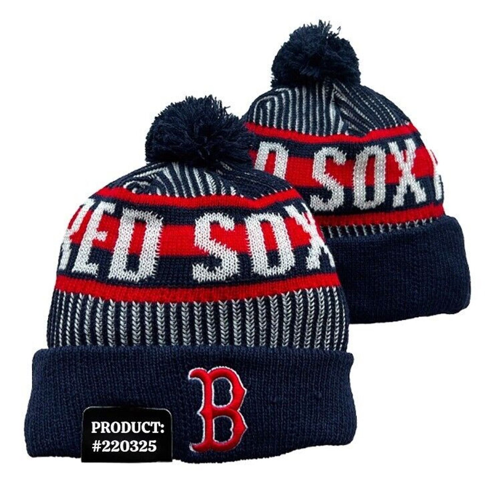 Other NWT Boston Red Sox Sports Pom Knit Beanie Fleece Lined Size ONE SIZE - 1 Thumbnail