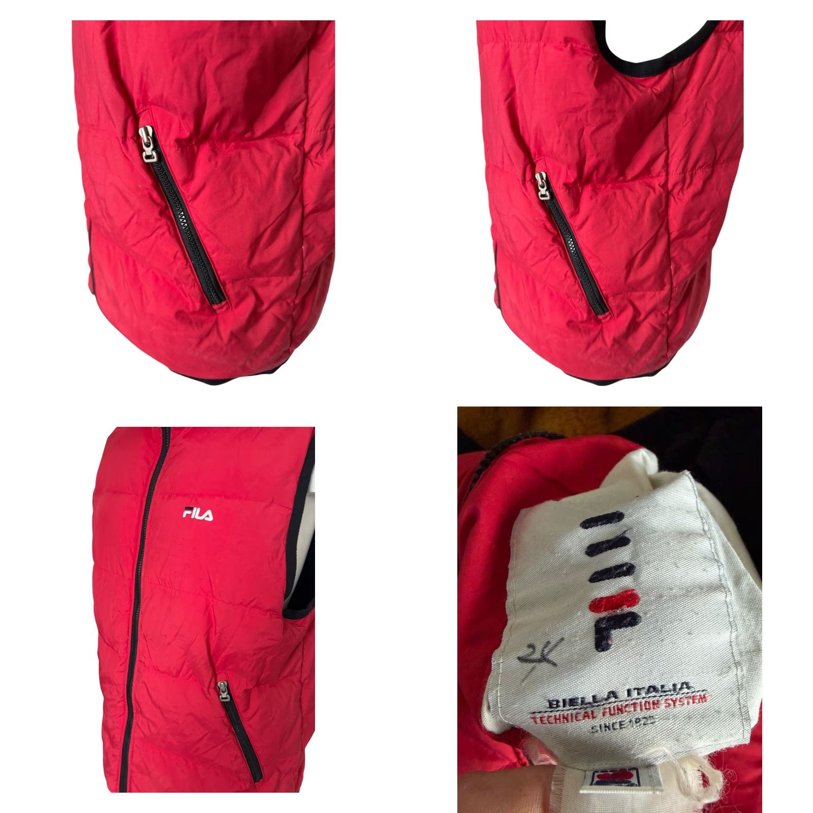 Fila Fila Biella Italia Puffer Gilet / Vest Red L Full Zip Pockets Men's Vest Size US L / EU 52-54 / 3 - 8 Thumbnail