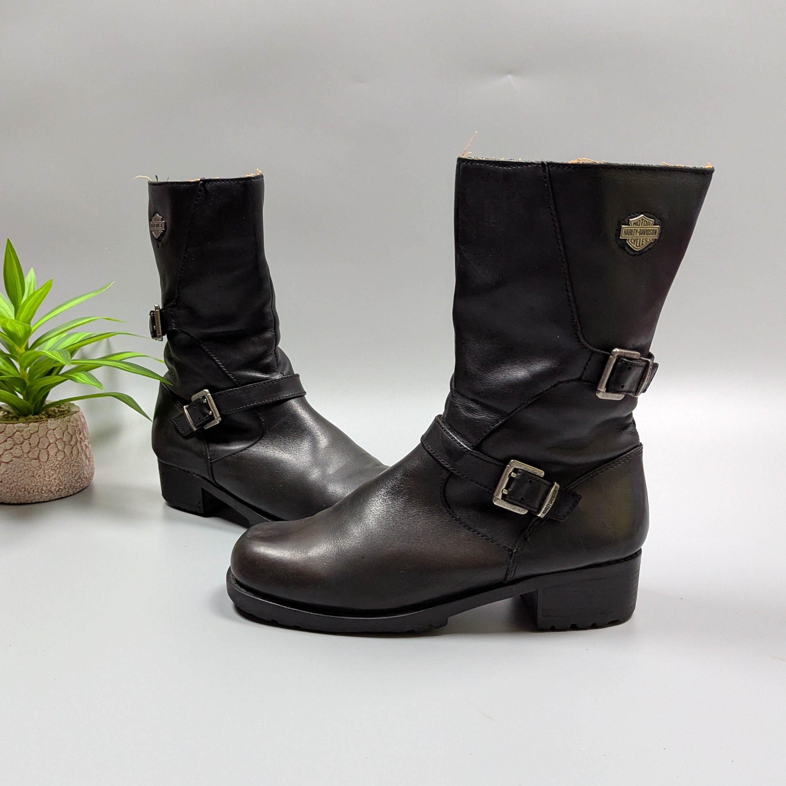 Harley Davidson Harley Davidson Womens VTG Leather Biker Motorcycle Boots Size US 9.5 / IT 39.5 - 3 Thumbnail