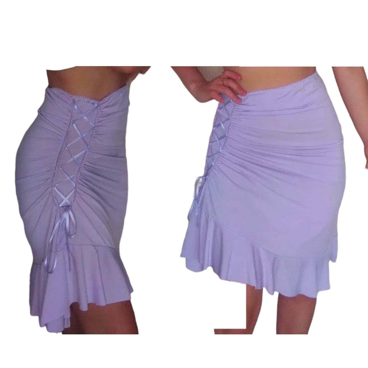 Fairplay Neutral lilac drapped skirt balletcore ruffled skirt sz S Size 26" / US 2 / IT 38 - 1 Preview