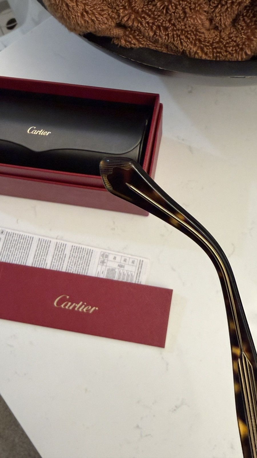 Cartier Tortoiseshell Square Sunglasses Size ONE SIZE - 3 Thumbnail
