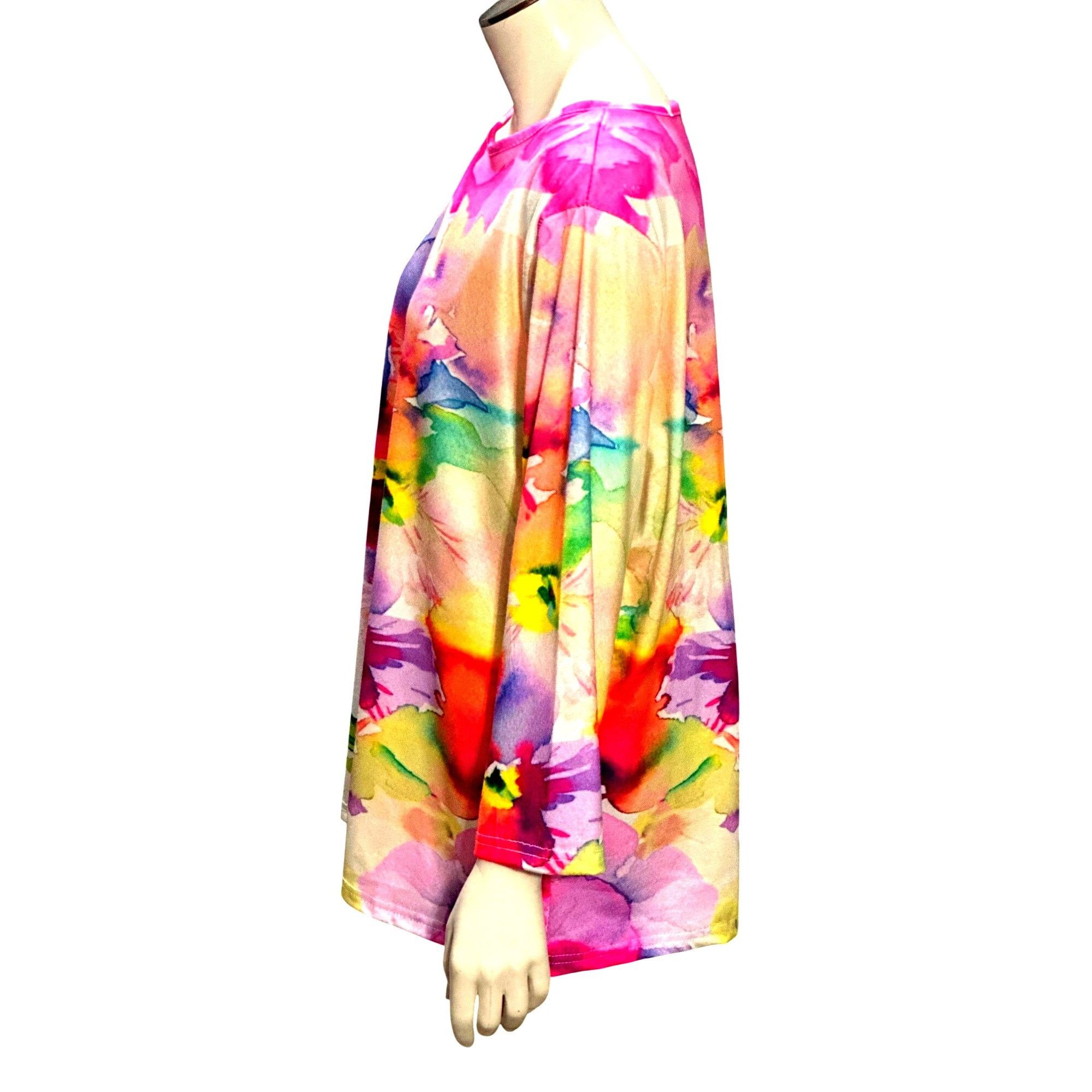 Other CCC Floral Pullover Watercolor Art Long Sleeve Blouse Classi Size L / US 10 / IT 46 - 2 Thumbnail