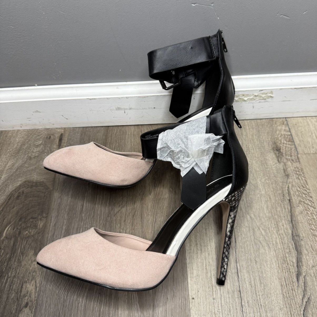 Other Shoe Dazzle Blush Pink Pointed Toe Ankle Strap Heels Size US 9.5 / IT 39.5 - 3 Thumbnail