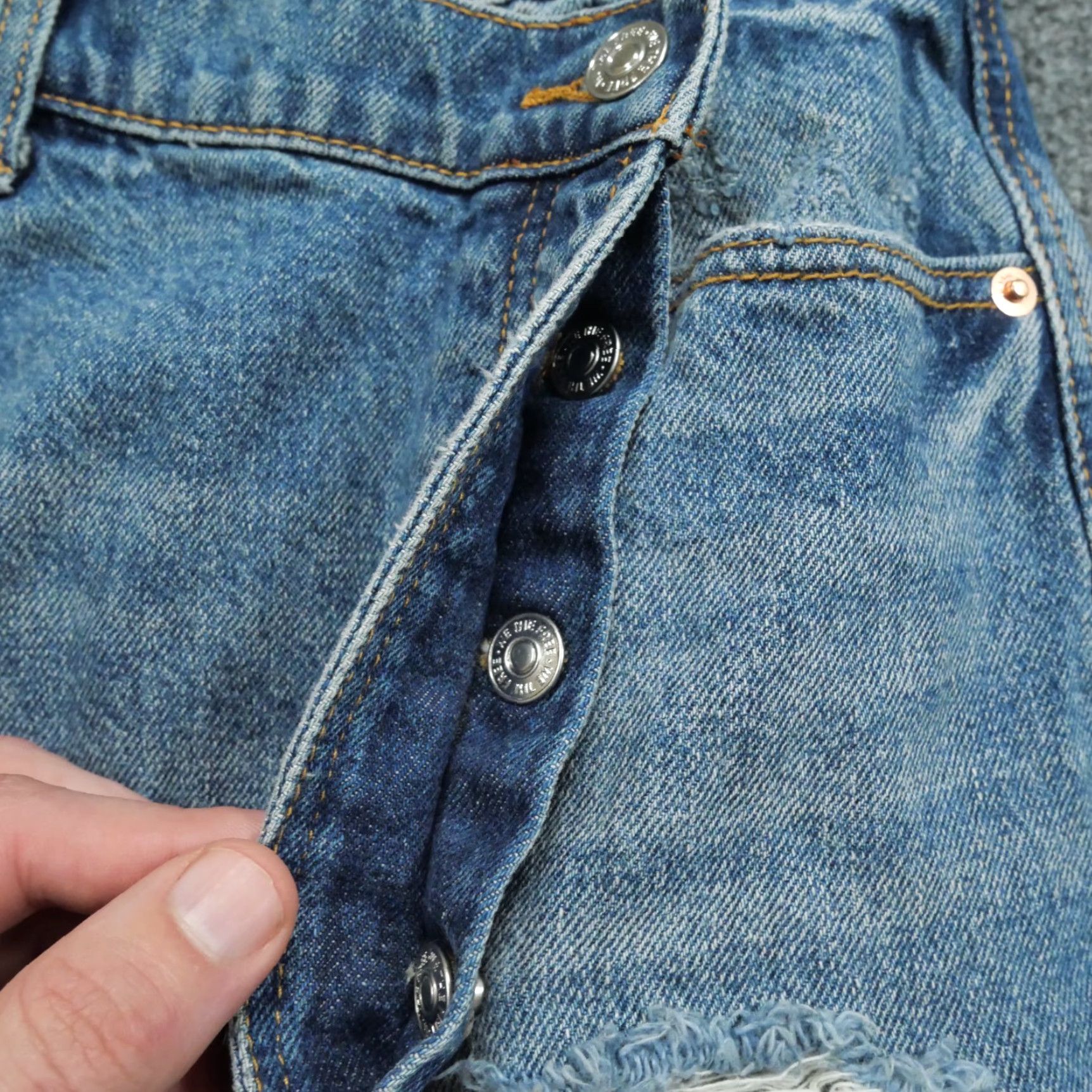 Free People Free People Skirt Womens 28 Blue Denim Asymmetrical Distressed We The Free Size 28" / US 6 / IT 42 - 5 Thumbnail