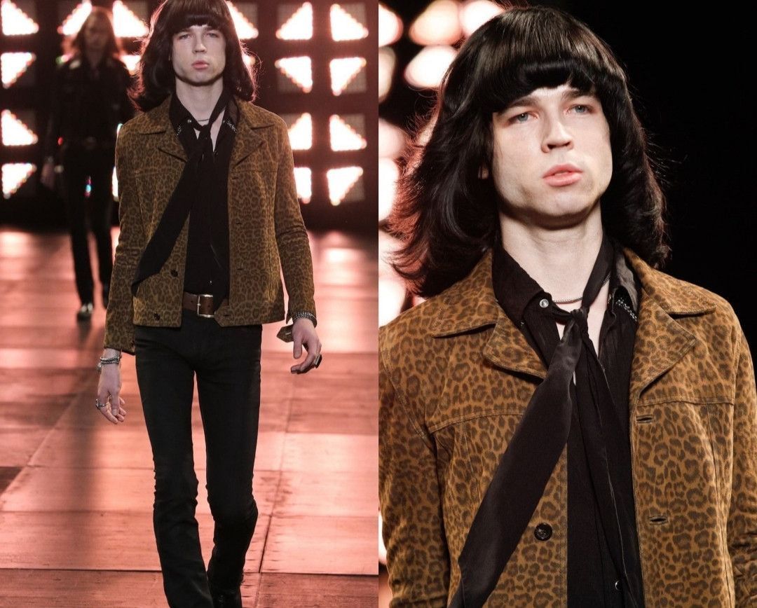 Saint Laurent Paris saint laurent Goatskin Cuban Collar Leopard Jacket-2505 Size US S / EU 44-46 / 1 - 6 Thumbnail