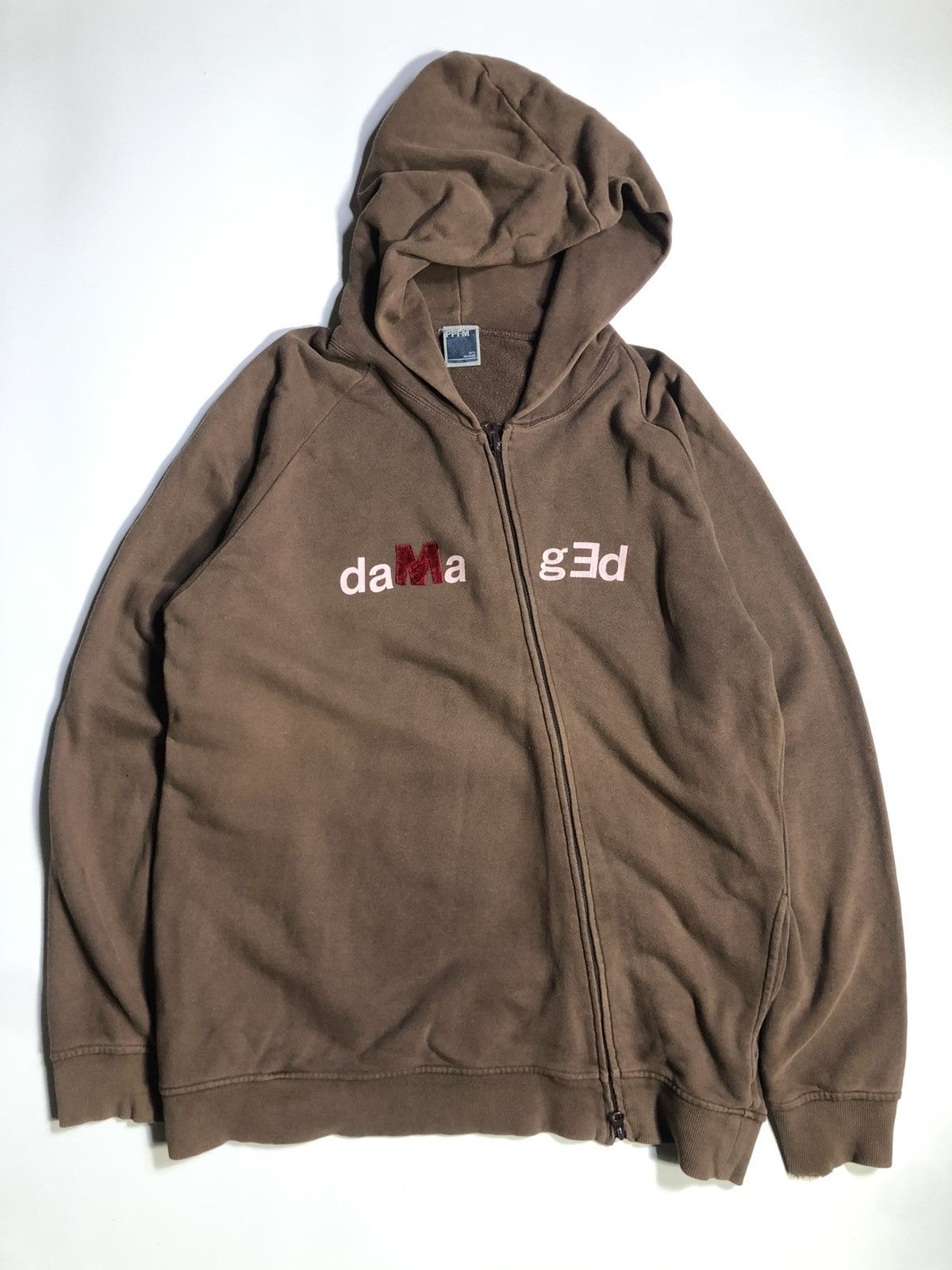 PPFM 00s PPFM Felt Print Asymmetrical Zip Hoodie Size US S / EU 44-46 / 1 - 1 Thumbnail