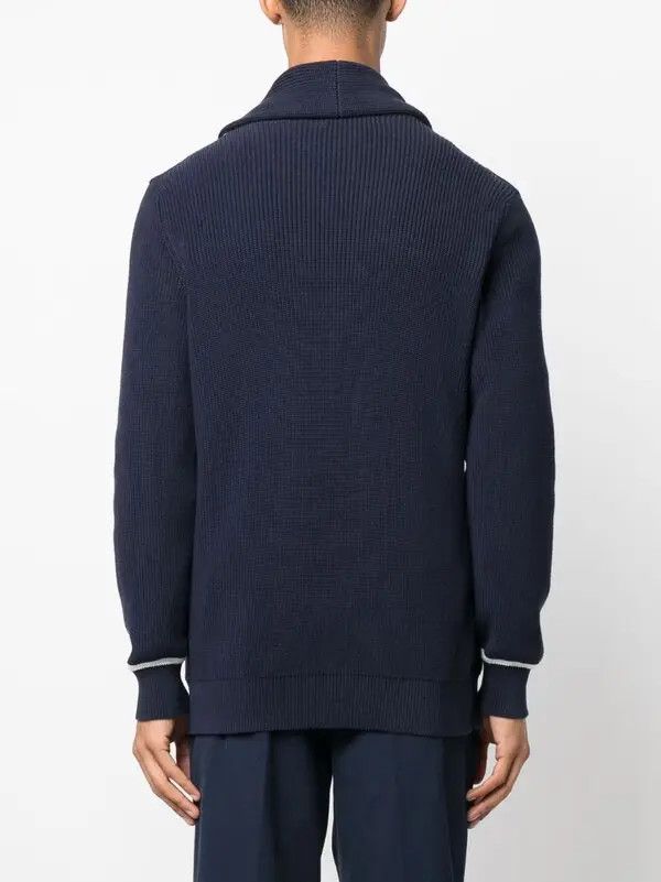 Brunello Cucinelli o1y0526 Cardigan in Midnight Blue Size US M / EU 48-50 / 2 - 4 Thumbnail