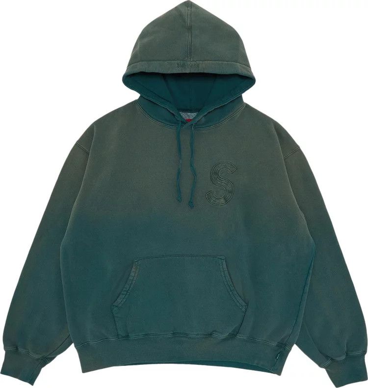 Supreme SUPREME Overdyed S Logo Hooded Sweatshirt Size Medium Teal | Grailed