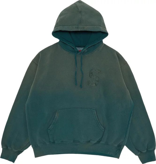 Supreme SUPREME Overdyed S Logo Hooded Sweatshirt Size Medium Teal