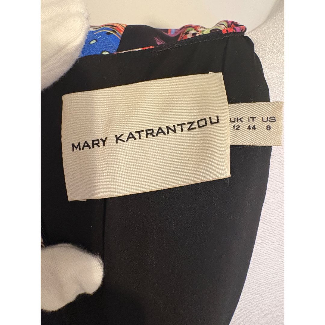 Mary Katrantzou Mary Katrantzou Black Silk Printed Ruffle A-Line Dress Size M / US 6-8 / IT 42-44 - 8 Thumbnail