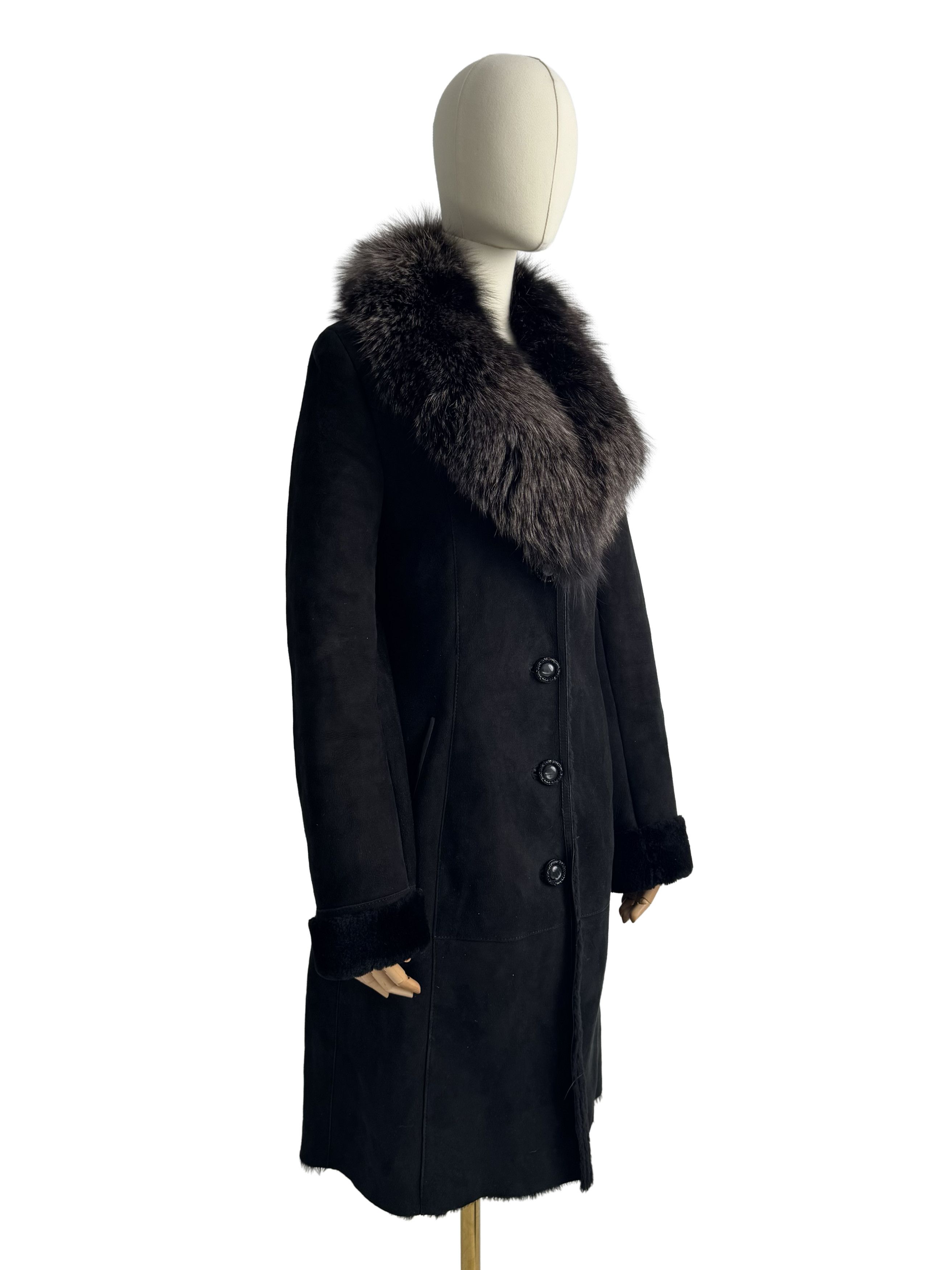 Vintage Vintage Real Sheepskin Coat With Real Fur Neck Size S / US 4 / IT 40 - 1 Thumbnail