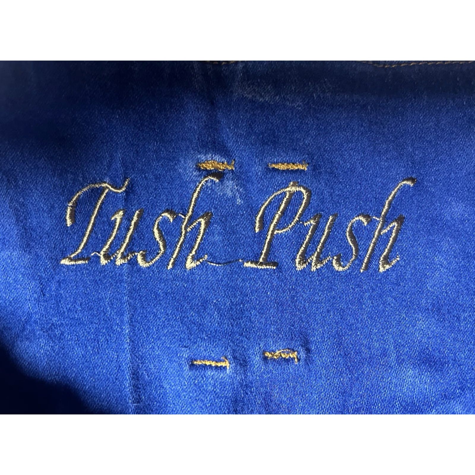 Vintage Tush Push Jeans Womens Blue Colombia Stretch High-Rise 3 Button Skinny Denim Size 7 Women Size 28" / US 6 / IT 42 - 7 Thumbnail