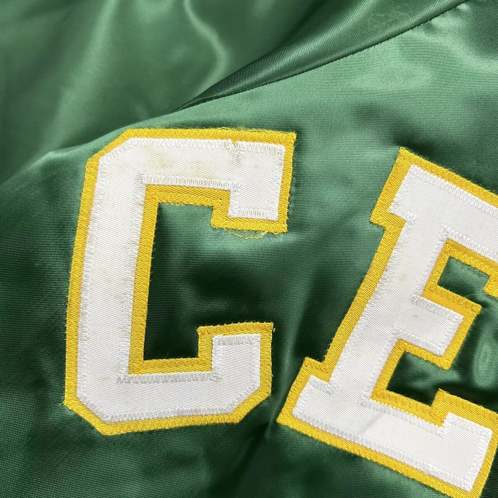 NBA × Vintage BOSTON CELTICS CHALK LINE SATIN BOMBER JACKET SPELL OUT Size US M / EU 48-50 / 2 - 7 Thumbnail