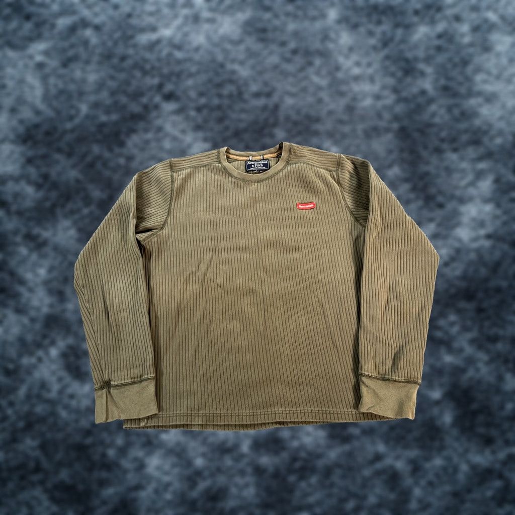 Abercrombie & Fitch Abercrombie & Fitch Shirt Mens L Green Crew Neck Long Sleeve Logo Solid Patch Vintage No Size US L / EU 52-54 / 3 - 1 Thumbnail