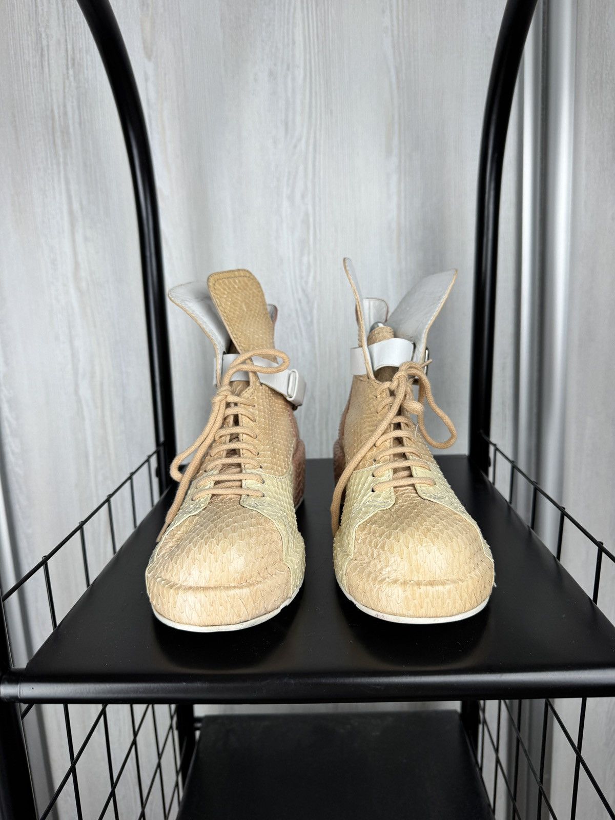 Jil Sander Jil Sander colour blocked snake python style leather boots Size US 7 / IT 37 - 6 Thumbnail
