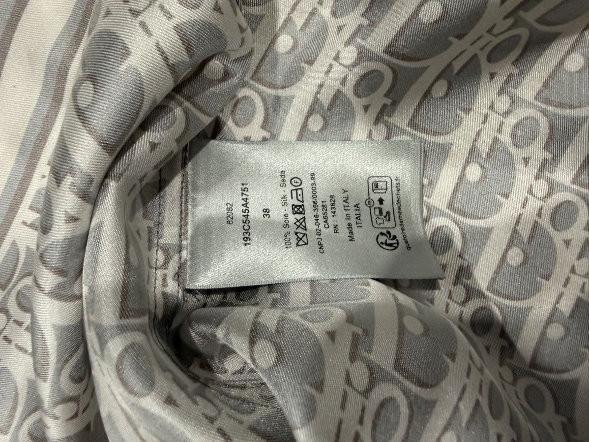 Dior Dior Grey Oblique Silk Button Up Shirt Size US S / EU 44-46 / 1 - 4 Thumbnail