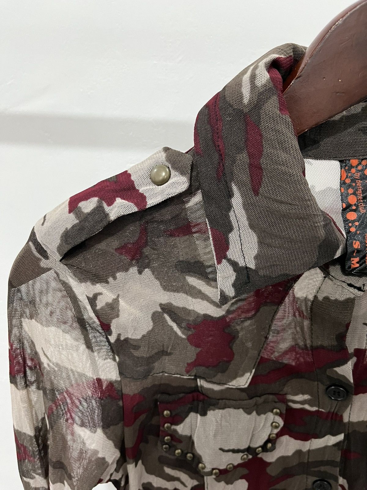 If Six Was Nine × Japanese Brand × Le Grande Bleu (L.G.B.) Over girl camo mesh shirt ifsixwasnine lgb styled Size S / US 4 / IT 40 - 6 Thumbnail