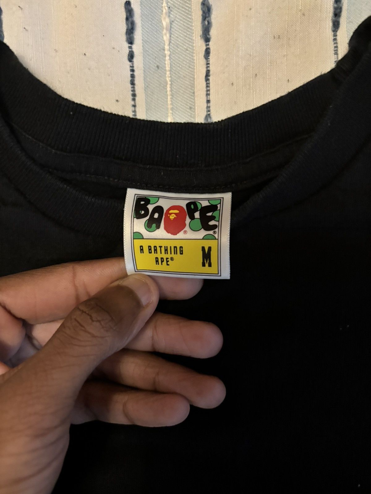 Bape BAPE embroidery style souvenir logo black tee Size US M / EU 48-50 / 2 - 3 Thumbnail