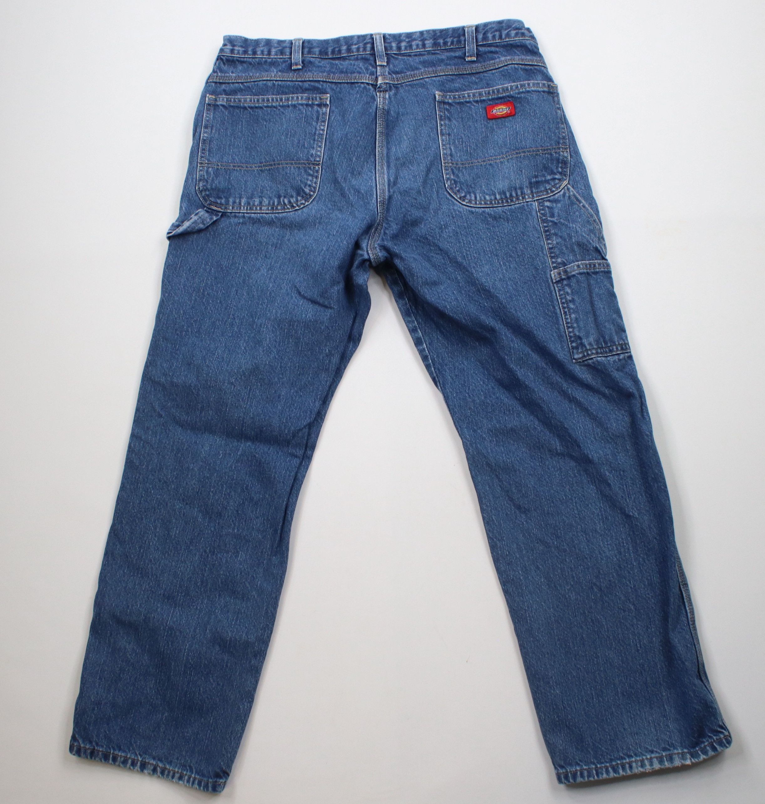 Dickies × Vintage Vintage Y2K Dickies Spell Out Wide Leg Dungaree Denim Jeans Size US 38 / EU 54 - 10 Thumbnail
