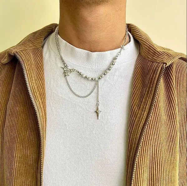 Jewelry y2k crystal orb pearl star pendant necklace Size ONE SIZE - 6 Thumbnail