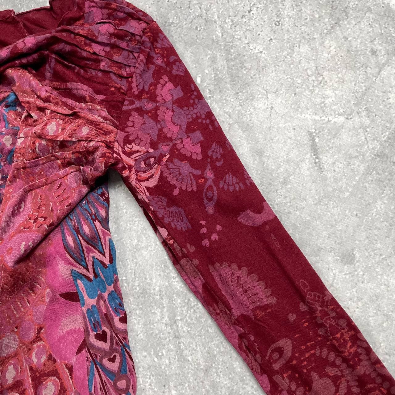 Desigual Desigual Y2K Long Sleeve Top Women’s Red/ Pink Size S Size S / US 4 / IT 40 - 14 Thumbnail