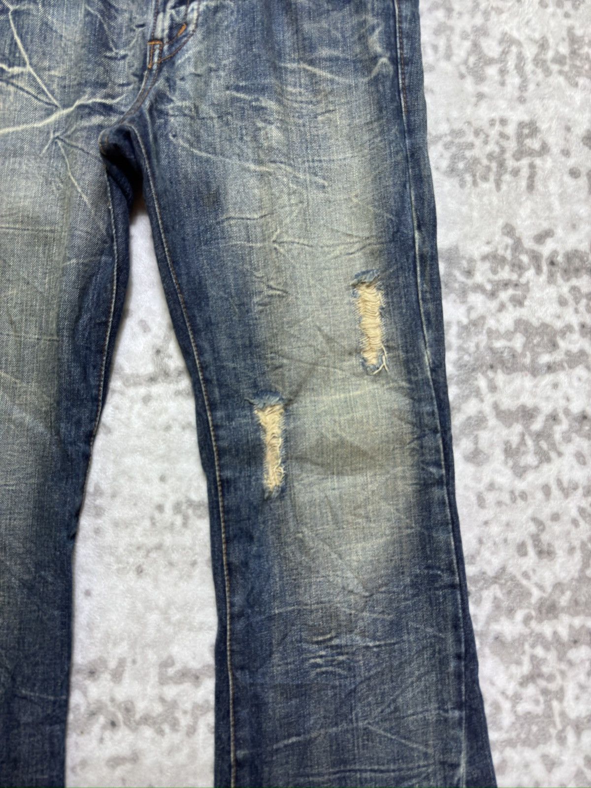 Hysteric Glamour K.U.I Japanese Distressed Flare Jeans Clawmark Archive Denim Size US 34 / EU 50 - 6 Thumbnail