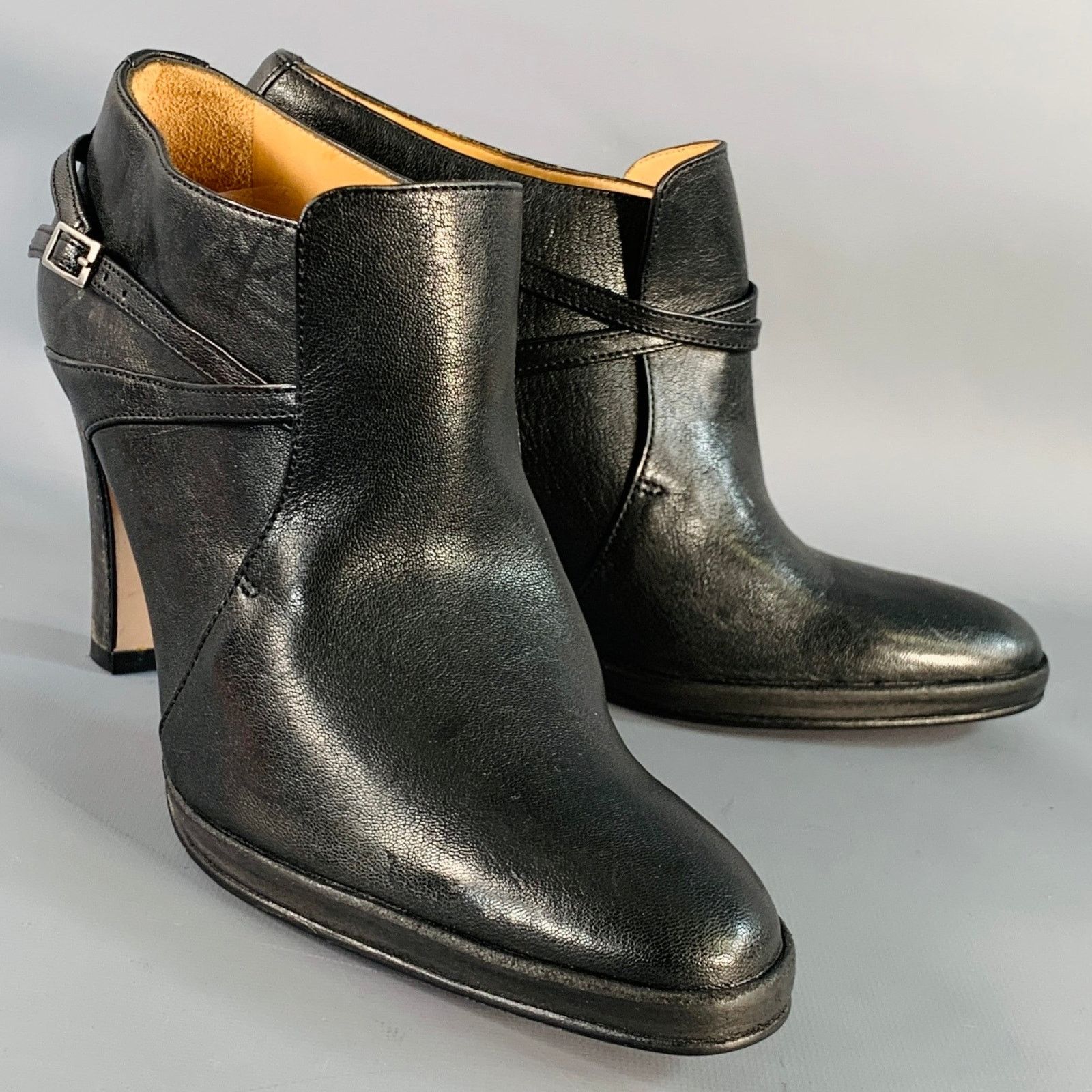 Other ATELIER VOISIN Leather Stacked Heel Buckle Ankle Bootie Size US 10 / IT 40 - 1 Thumbnail