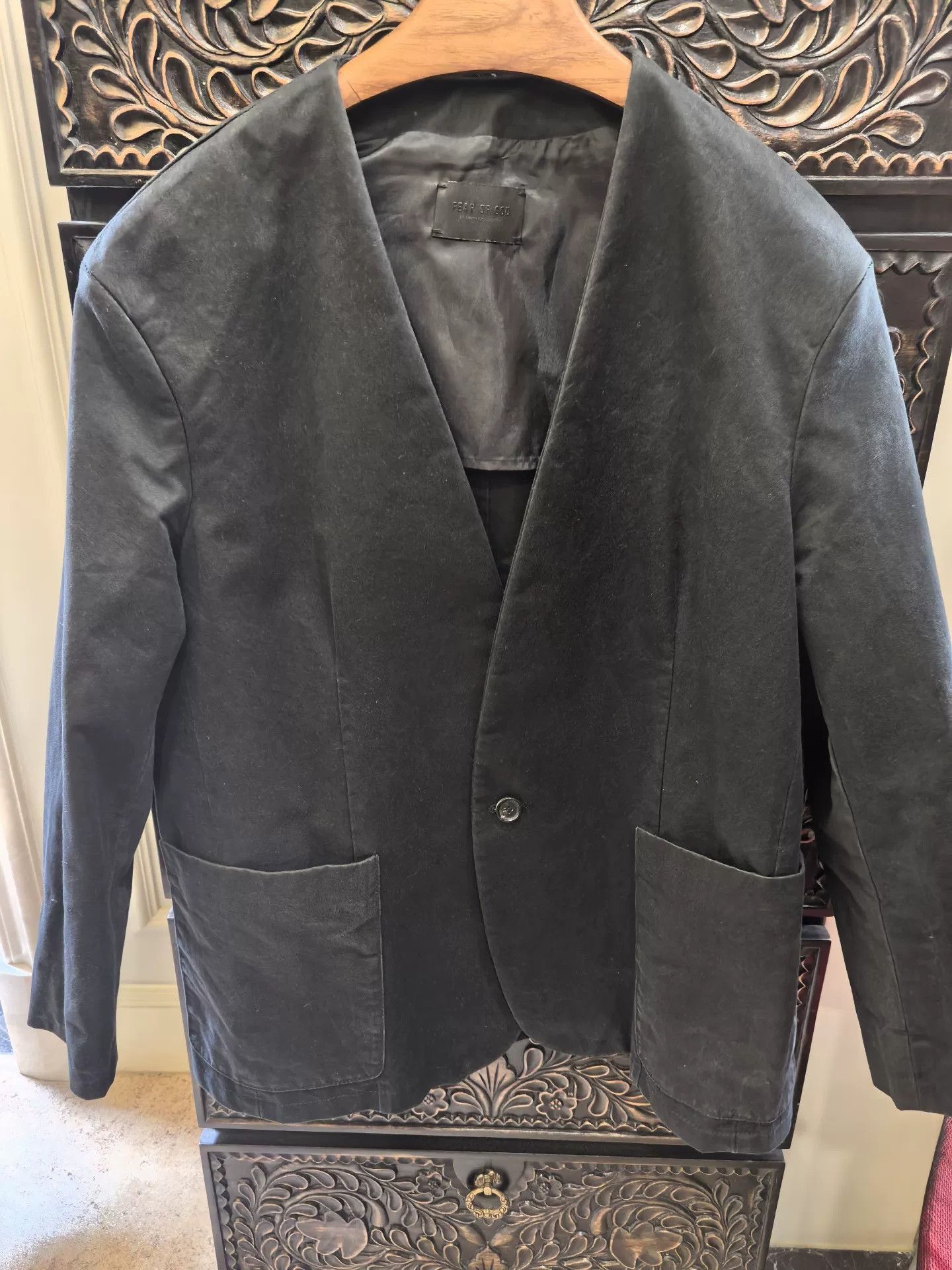 Fear of God FEAR OF GOD Season 7 Black Collarless Blazer Size US M / EU 48-50 / 2 - 1 Thumbnail