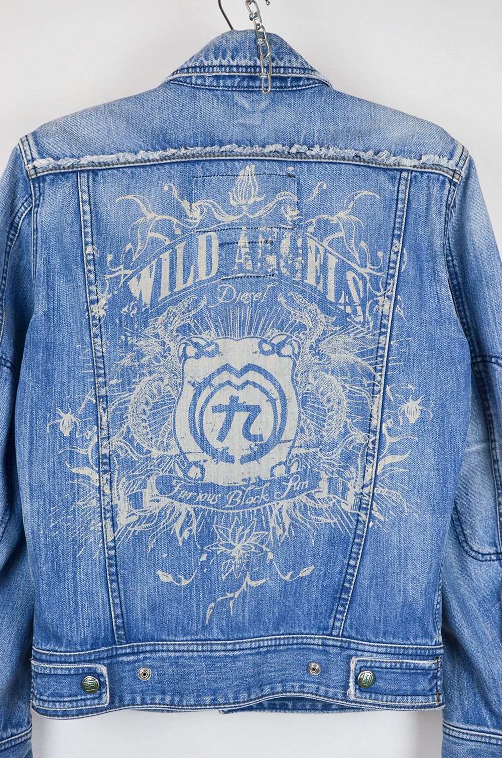 Diesel Diesel Rising Sun Printed Denim Trucker Jacket – Size M Size US M / EU 48-50 / 2 - 2 Thumbnail