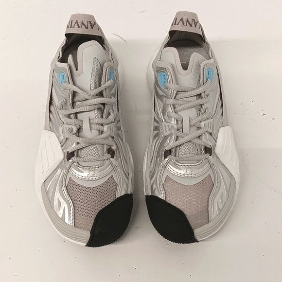 Lanvin Lanvin Flash X Silver Mesh Low-Top Sneakers - EU36/US6 Size US 6 / IT 36 - 3 Thumbnail