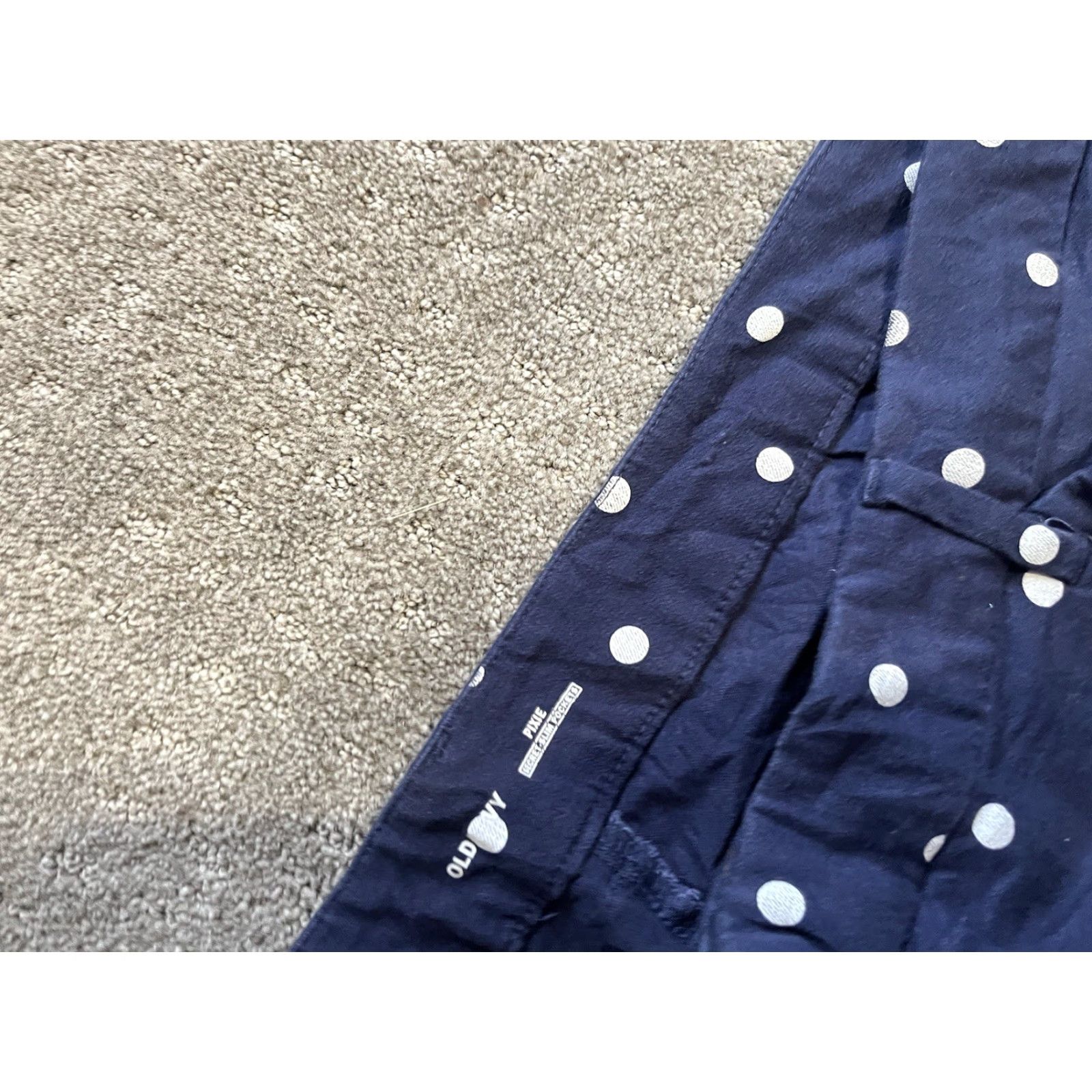 Old Navy Old Navy Pixie Pants Womens 26 Plus Blue White Polka Dot Mid Rise Flat Front Size 26" / US 2 / IT 38 - 5 Thumbnail