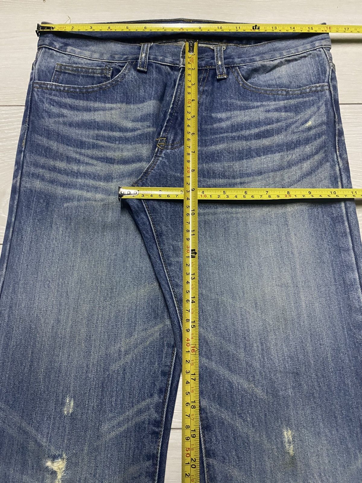 Japanese Brand Vintage Japanese Brand Whisker Distressed Skinny Jeans Size US 32 / EU 48 - 15 Thumbnail