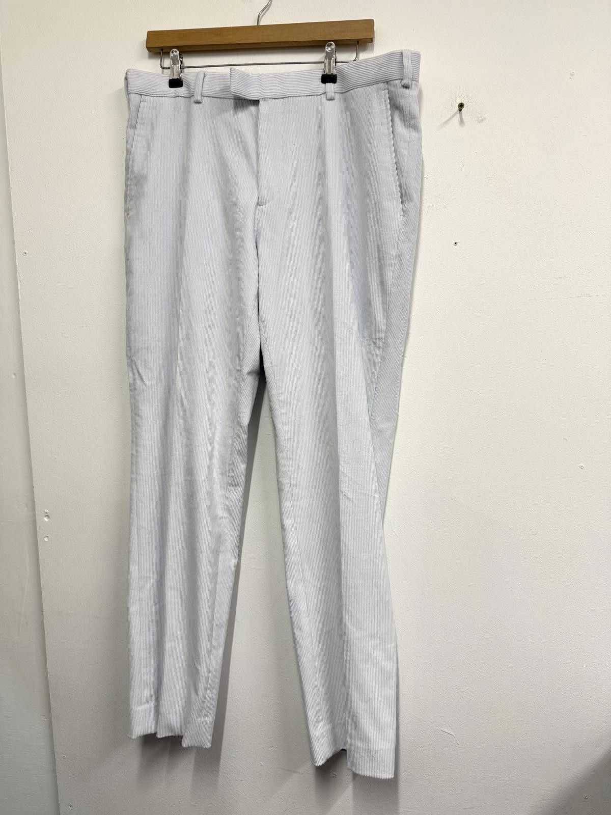 Unknown London Light Grey Corduroy Trousers Size 44R - 1 Thumbnail