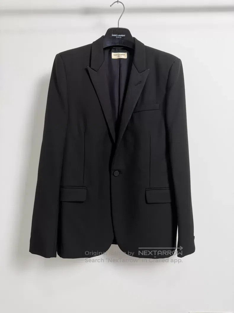 Saint Laurent Paris Saint Laurent Paris Black Smoking Suit Peak Lapel Suit Size US M / EU 48-50 / 2 - 1 Thumbnail