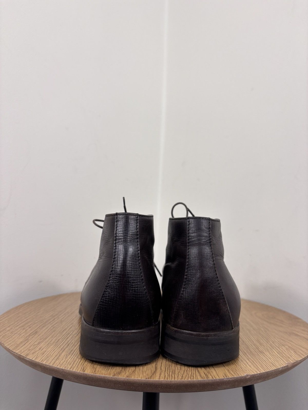 Ermenegildo Zegna Ermenegildo Zegna Men’s Dark Brown Leather Chukka Boots Size US 9.5 / EU 42-43 - 12 Thumbnail