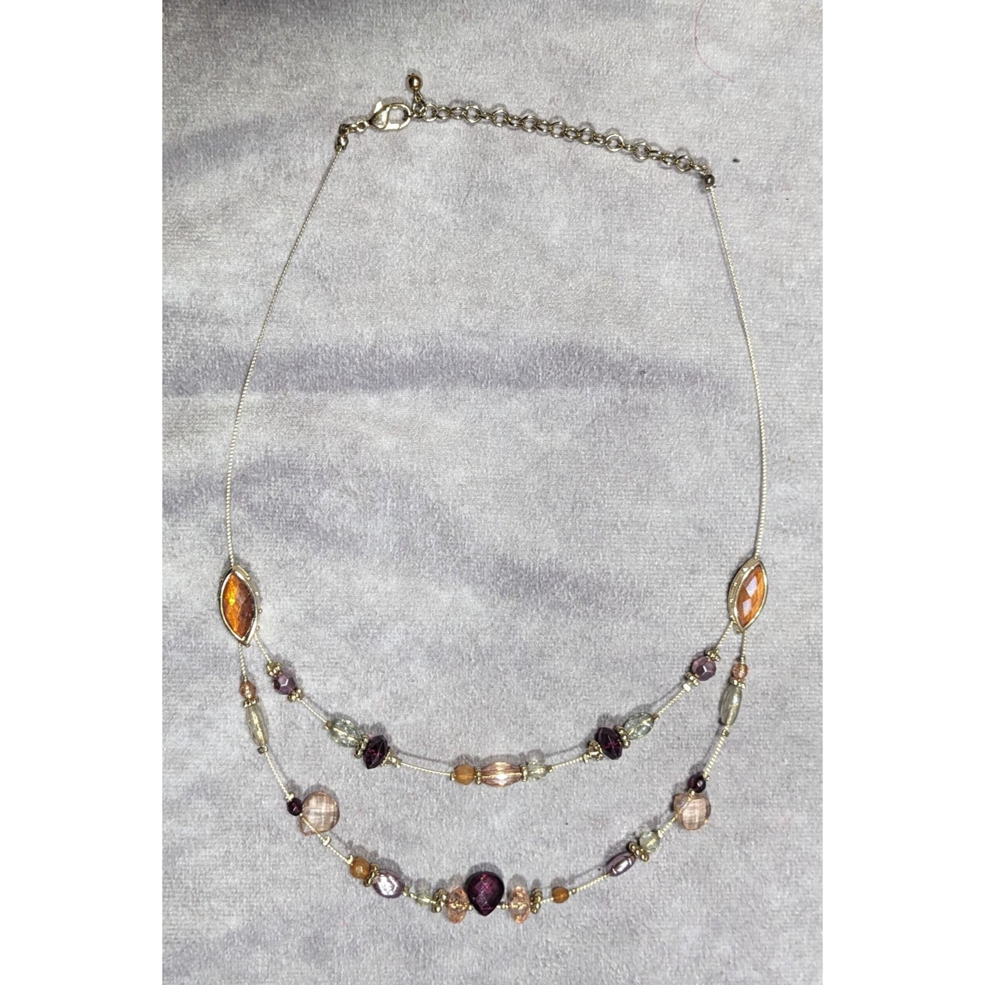 Other Whimsical Purple And Gold Tone Floating Multilayer Necklace Size ONE SIZE - 6 Thumbnail