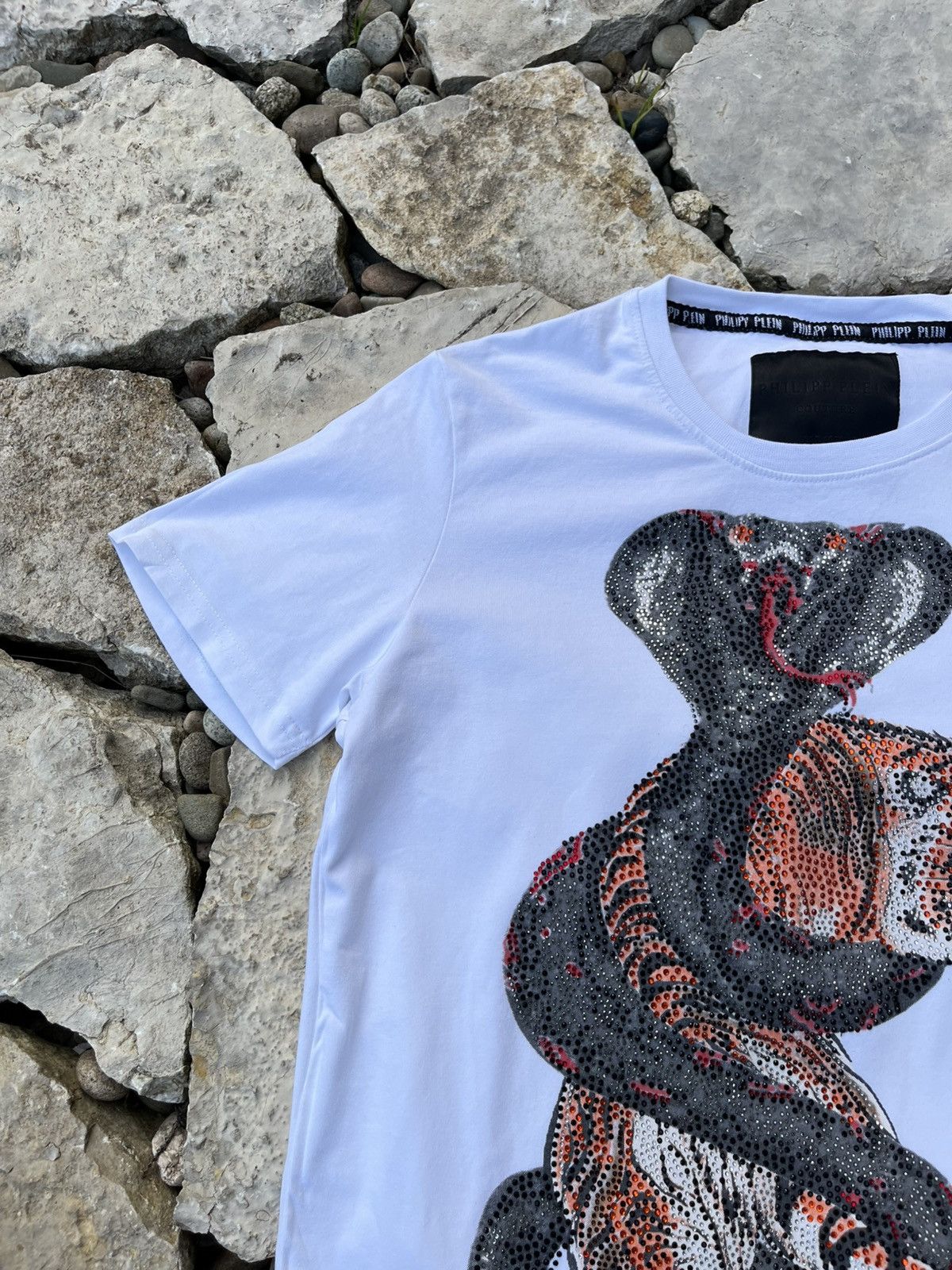 Designer × Philipp Plein Philipp Plein tiger snake cobra rhinestone t-shirt tee logo Size US L / EU 52-54 / 3 - 5 Thumbnail