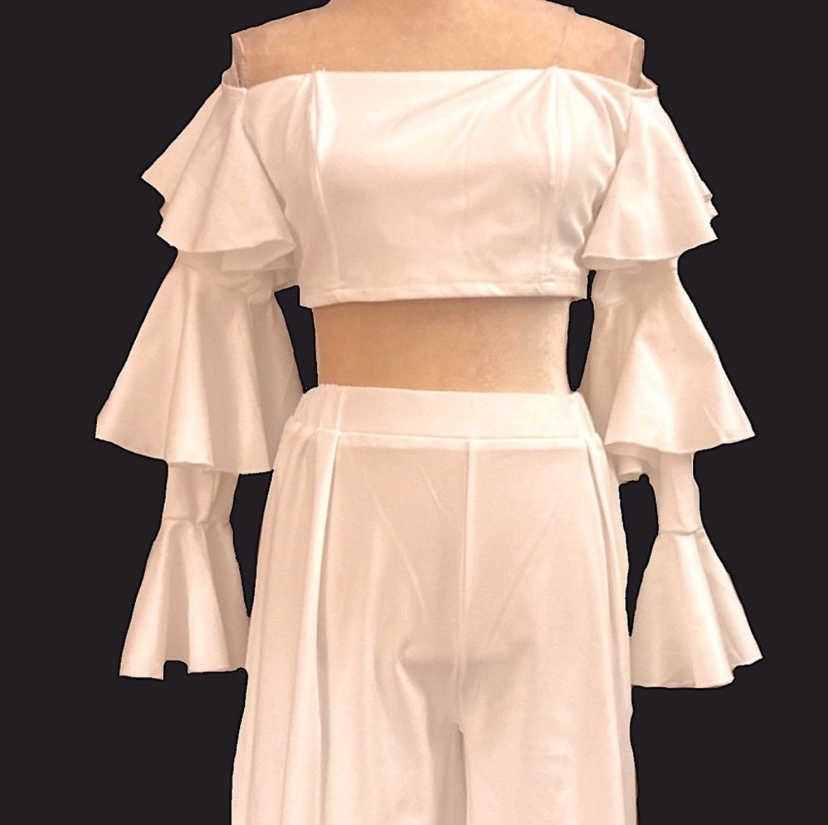 Designer × Other New, Liang Xuans Luxury Designer White 2 Piece Jumpsuit. Size 28" / US 6 / IT 42 - 7 Thumbnail