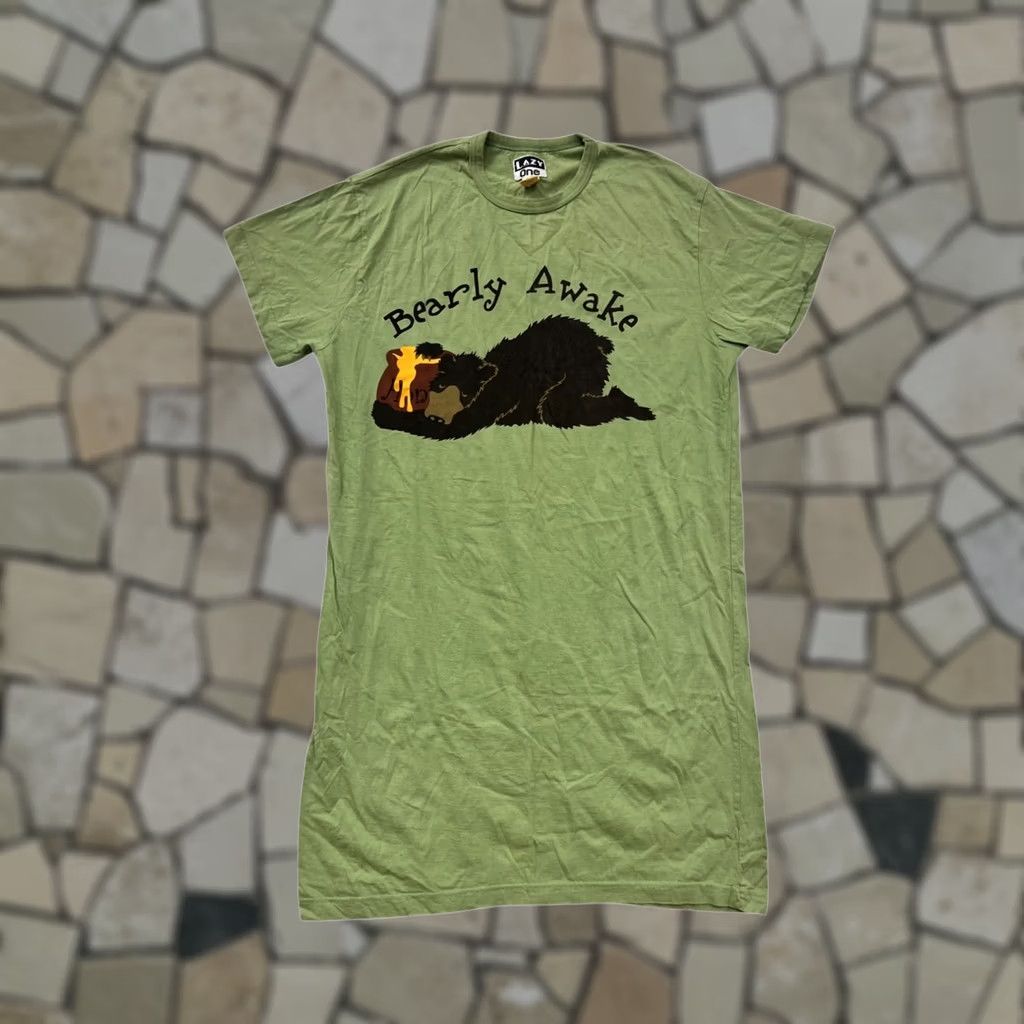 Vintage VINTAGE Lazy One Nightgown Womens OS Green Bearly Awake Graphic Nightgown 8166 Free Next Day Shipping Size ONE SIZE - 1 Thumbnail