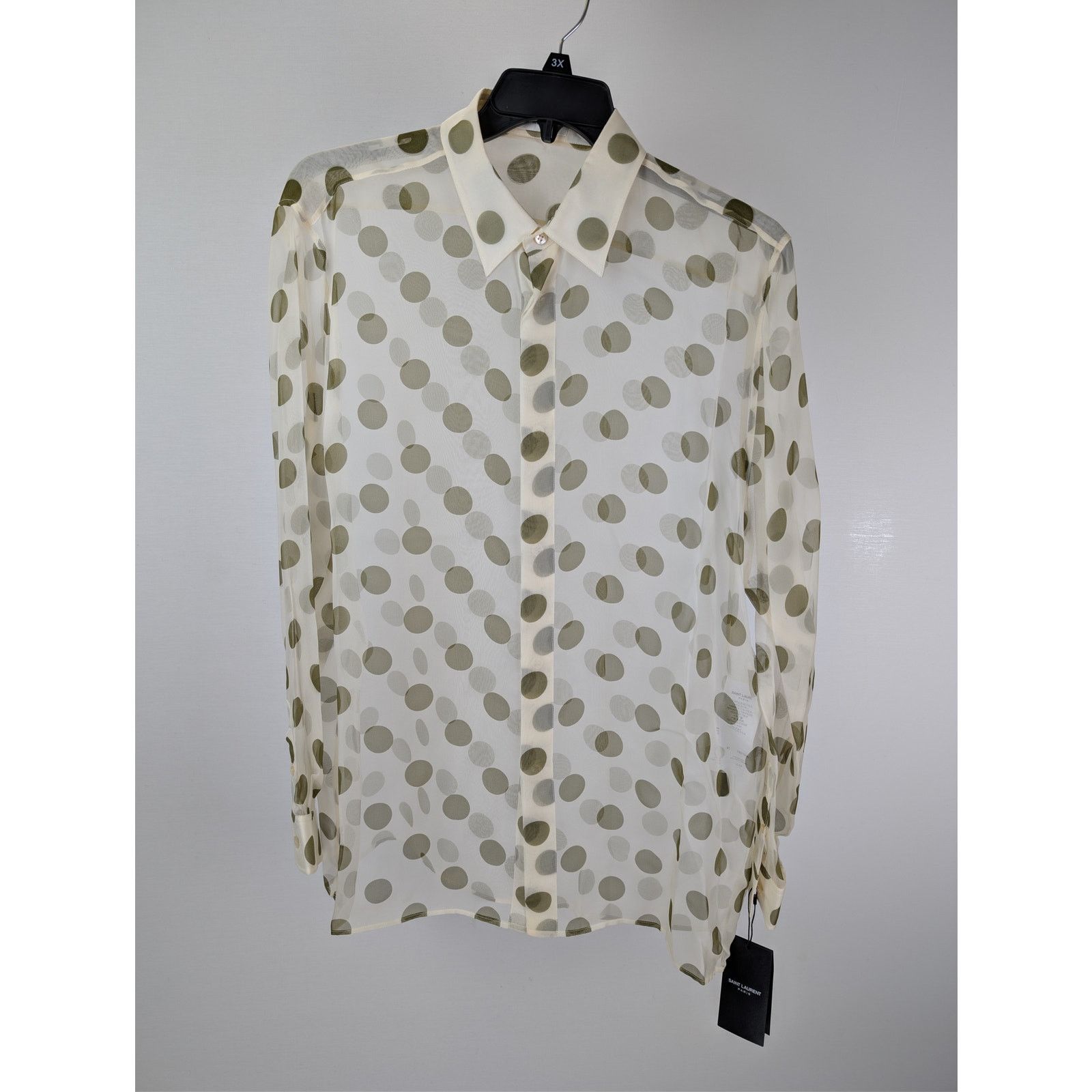 Saint Laurent Paris o1rshd1 Chemise Col Universe Polka Dot Button up Shirt Size US M / EU 48-50 / 2 - 2 Thumbnail