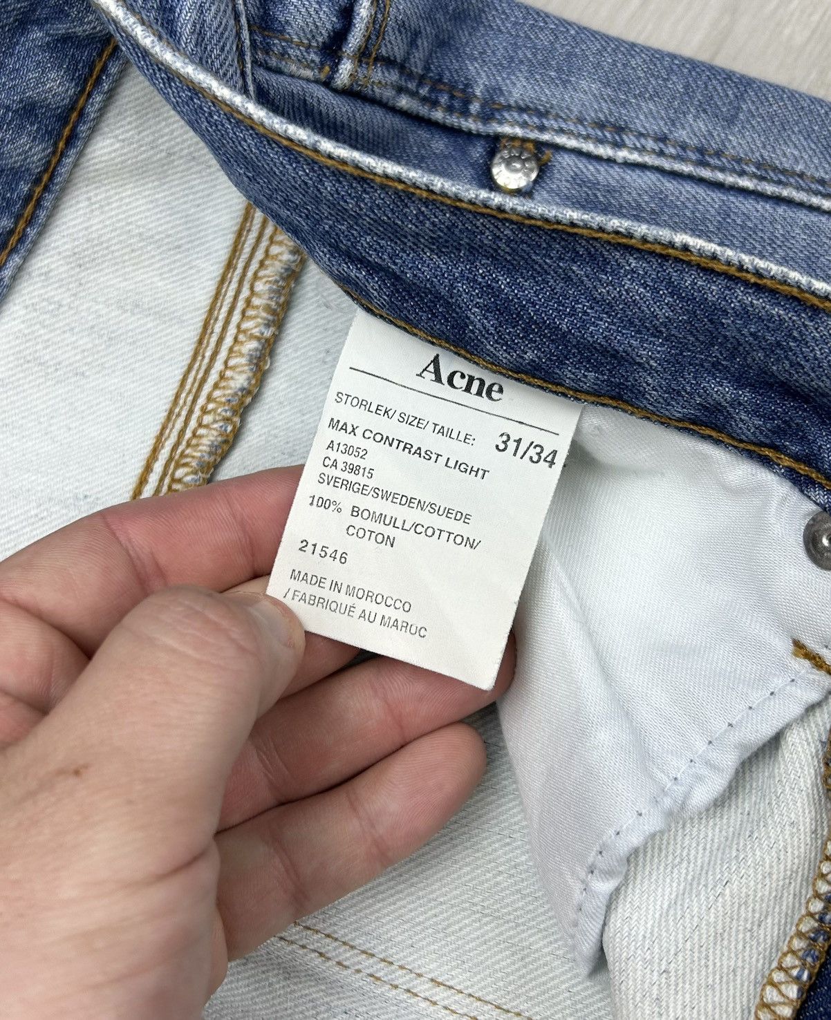 Acne Studios × Vintage Acne Studios Vintage Max Contrast Light Jeans size 31/34 Size US 31 - 6 Thumbnail