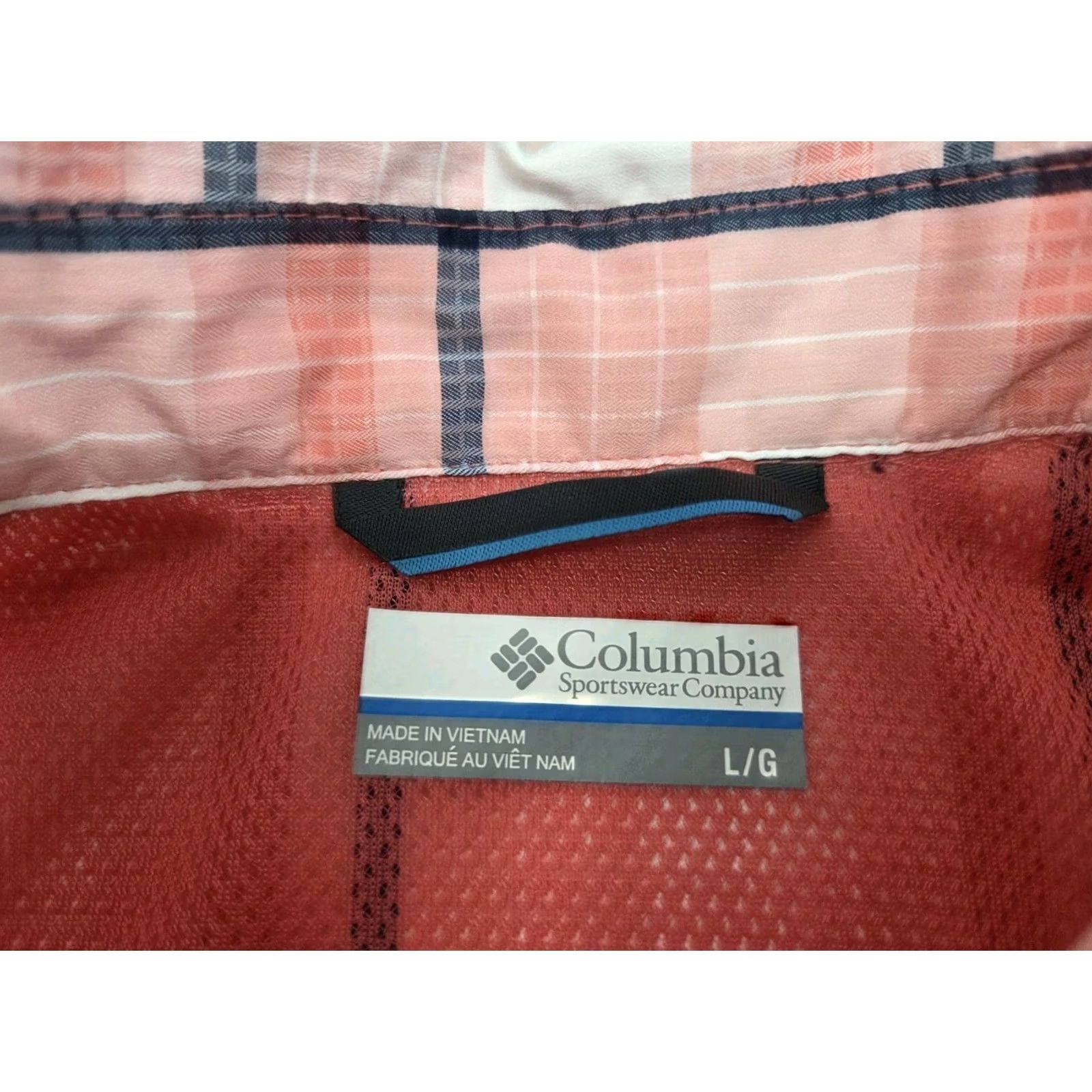 Vintage Columbia Womens Short Sleeve Button-Up Omni-Shade Plaid Shirt L Pink/Blue Pocket Casual, Travel, Workwear Shirt Womens Folds: N/A Size L / US 10 / IT 46 - 3 Thumbnail